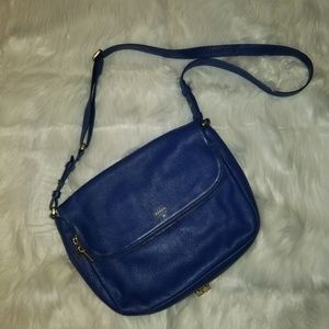 Fossil Royal Blue Leather Crossbody Bag